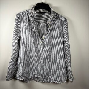 French Connection Gray and White Button Down Shirt
